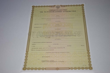 Свидетельство об Установлении Отцовства 2019г в Волжске