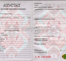 Аттестат о Полном Среднем Образовании Беларуси 2025г в Волжске